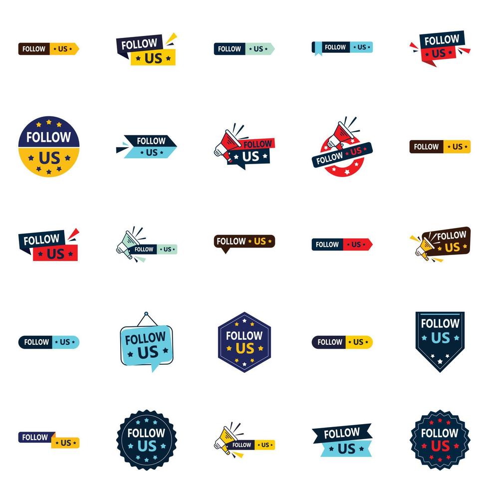 25 banners siga-nos com design profissional para instagram e facebook vetor