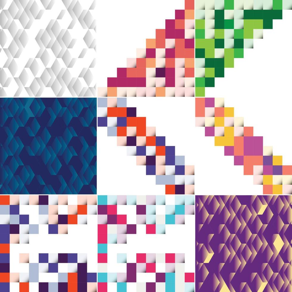 fundo vetorial com uma ilustração de quadrados abstratos e um esquema de cores gradiente adequado para uso como design de plano de fundo em pôsteres. panfletos. capas. e brochuras vetor