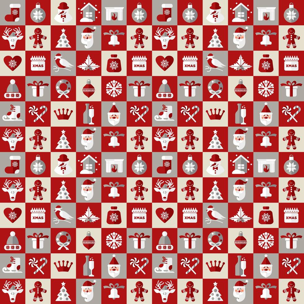 conjunto de ícones de design de Natal. fundo do vetor. padrão sem emenda de decoração de Natal. vetor