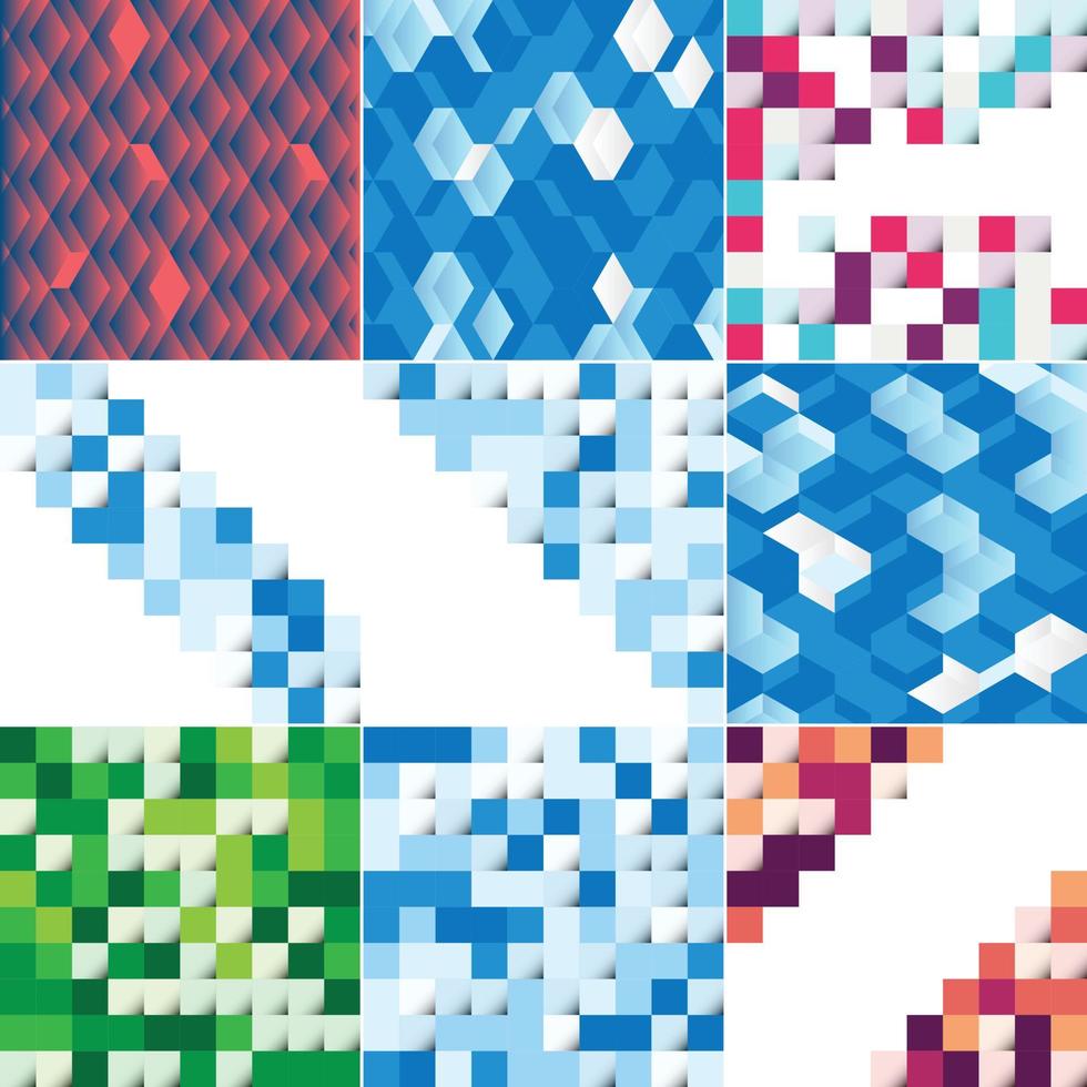padrão perfeito de blocos coloridos com formato vetorial de sombra eps10 vetor