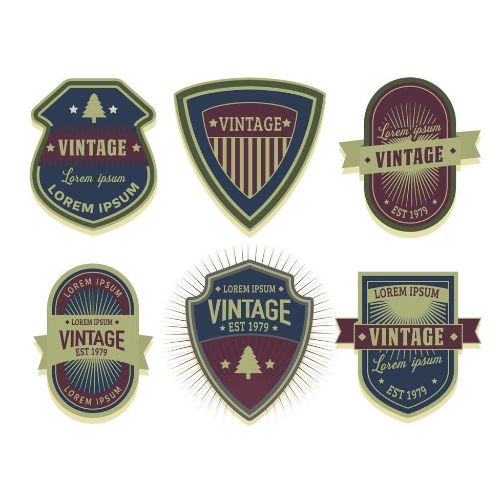 conjunto de emblemas vintage vetor