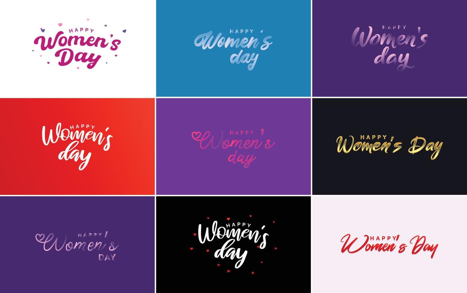 feliz design de tipografia do dia da mulher com um esquema de cores pastel e uma ilustração vetorial de forma geométrica vetor