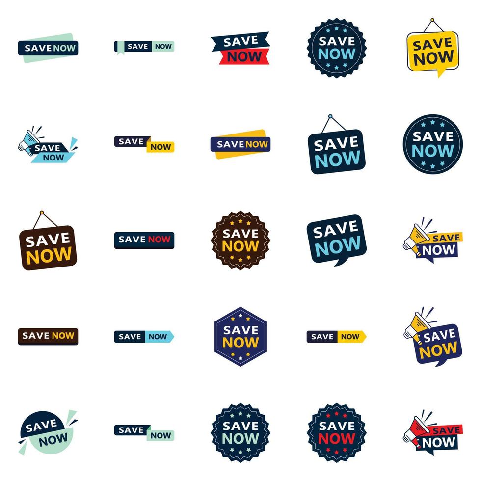 25 banners tipográficos inovadores para uma nova abordagem para economizar na promoção vetor