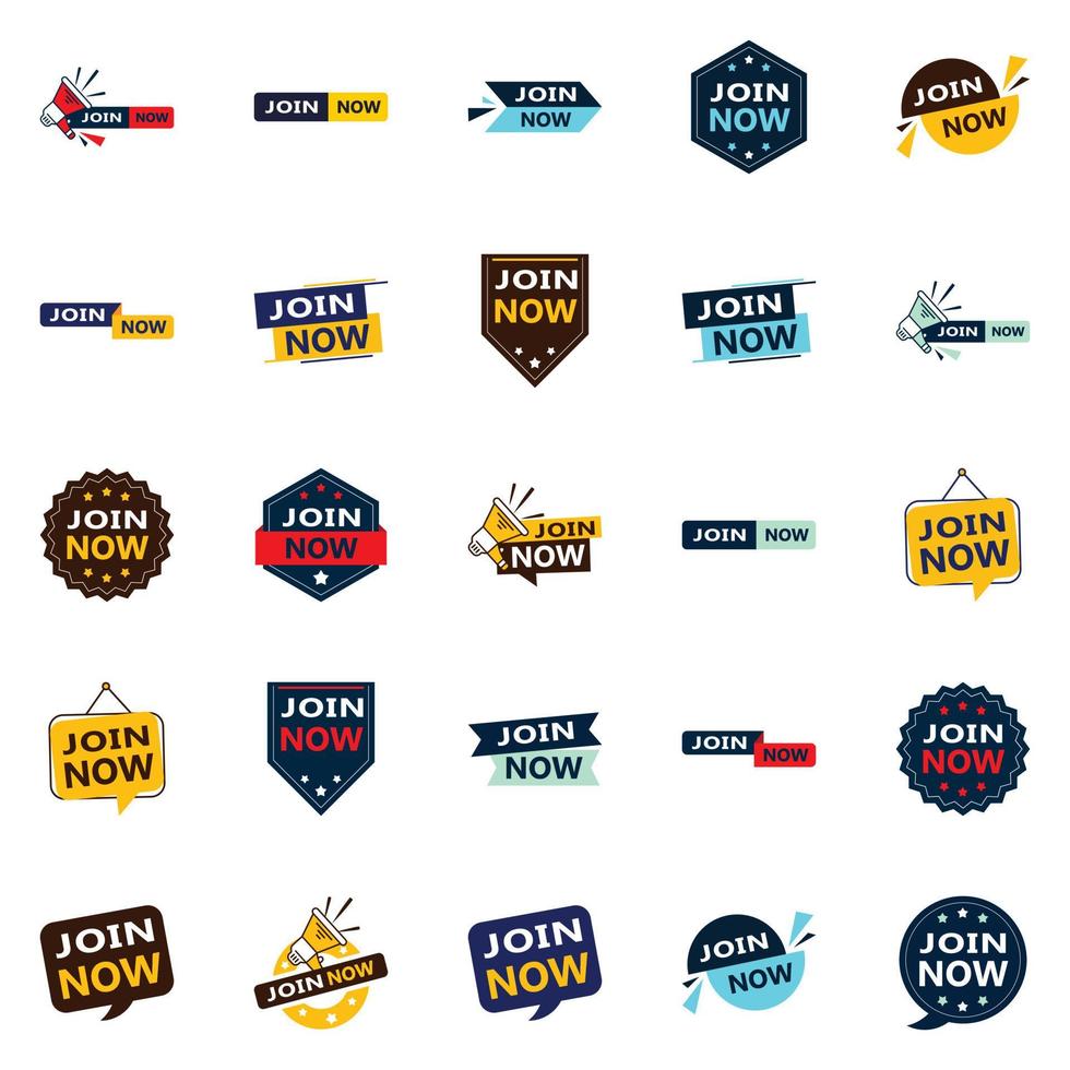 25 banners tipográficos inovadores para uma nova abordagem à promoção de recrutamento vetor