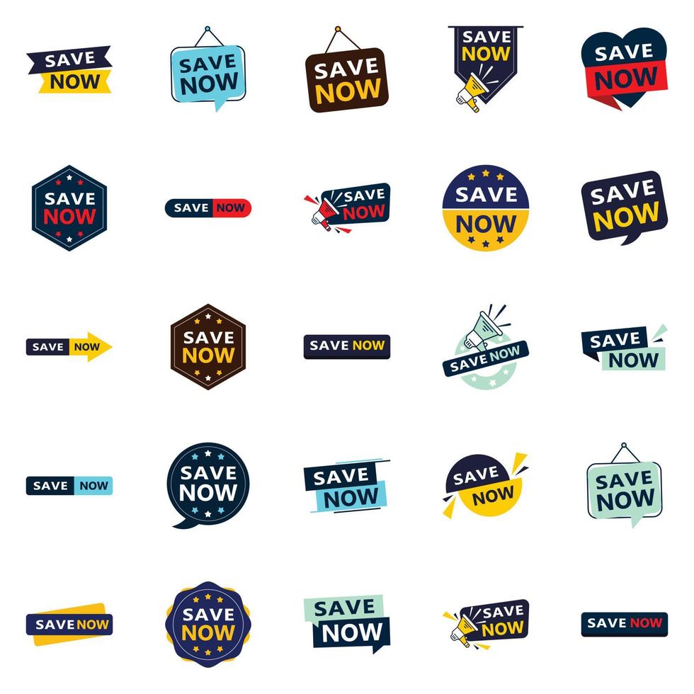 salve agora 25 designs tipográficos exclusivos para uma mensagem de salvamento personalizada vetor