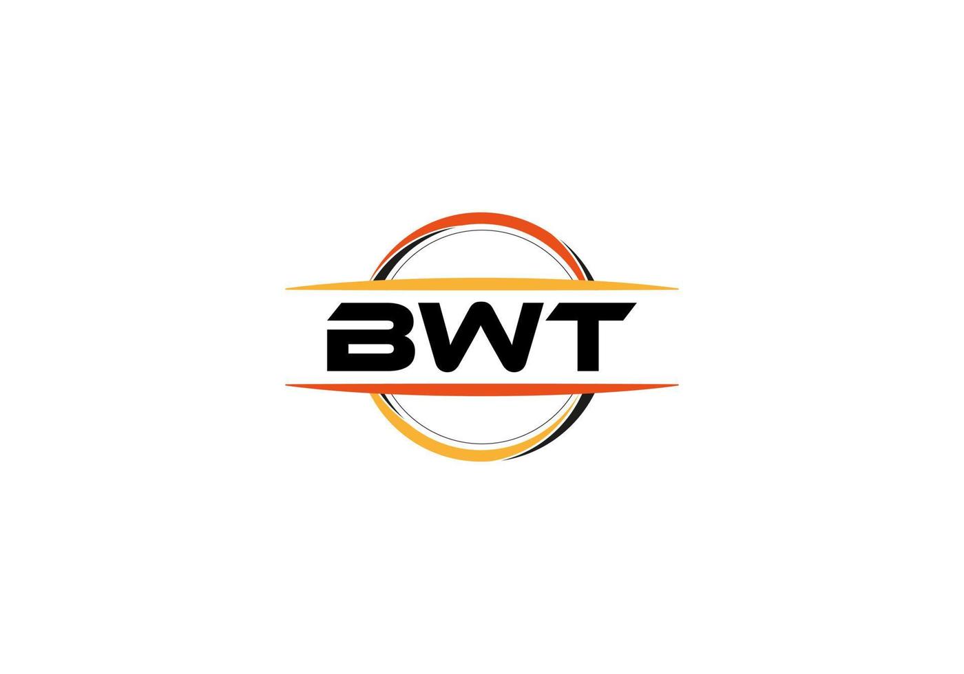 logotipo de forma de mandala de royalties de carta bwt. logotipo da arte do pincel bwt. logotipo bwt para uma empresa, negócios e uso comercial. vetor