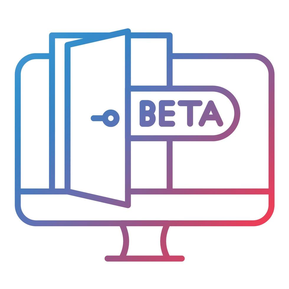 ícone de gradiente de linha beta vetor