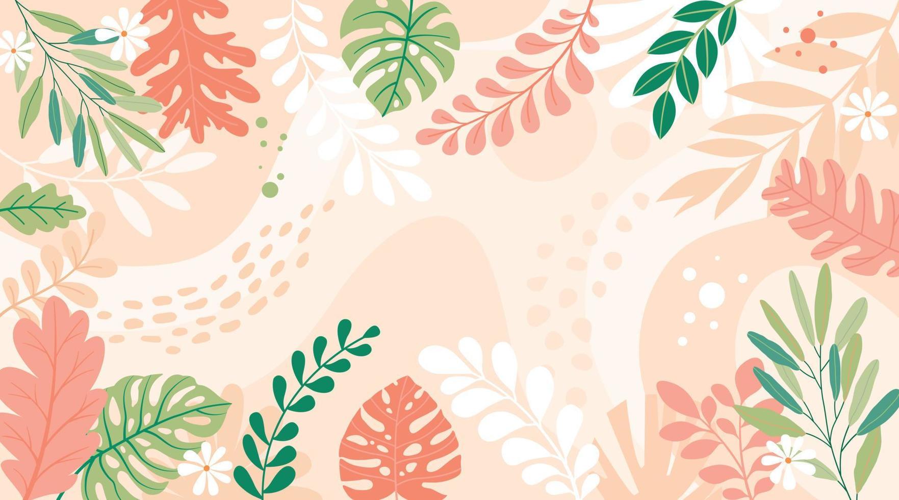 design banner frame flor primavera fundo com linda. fundo de flores para design. fundo colorido com plantas tropicais. lugar para o seu texto. vetor