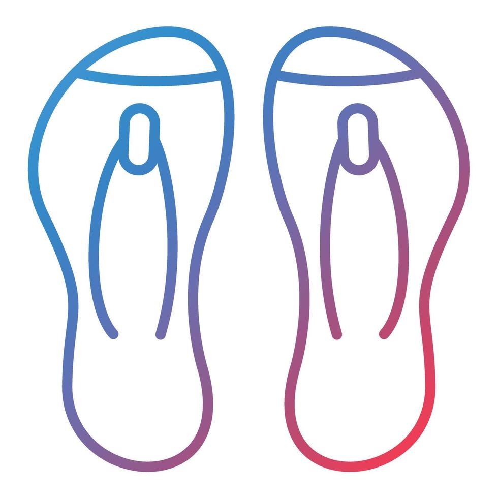 ícone de gradiente de linha flip-flop vetor