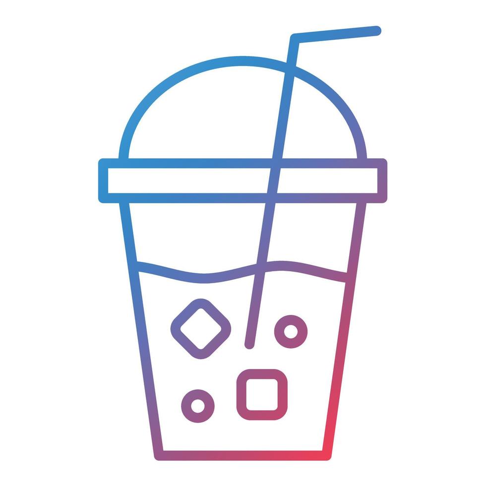 ícone de gradiente de linha de bebida fria vetor