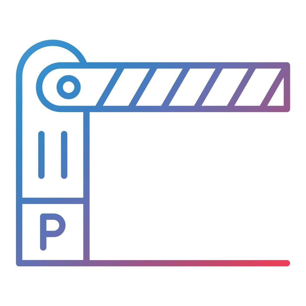 ícone de gradiente de linha de barreira de estacionamento vetor