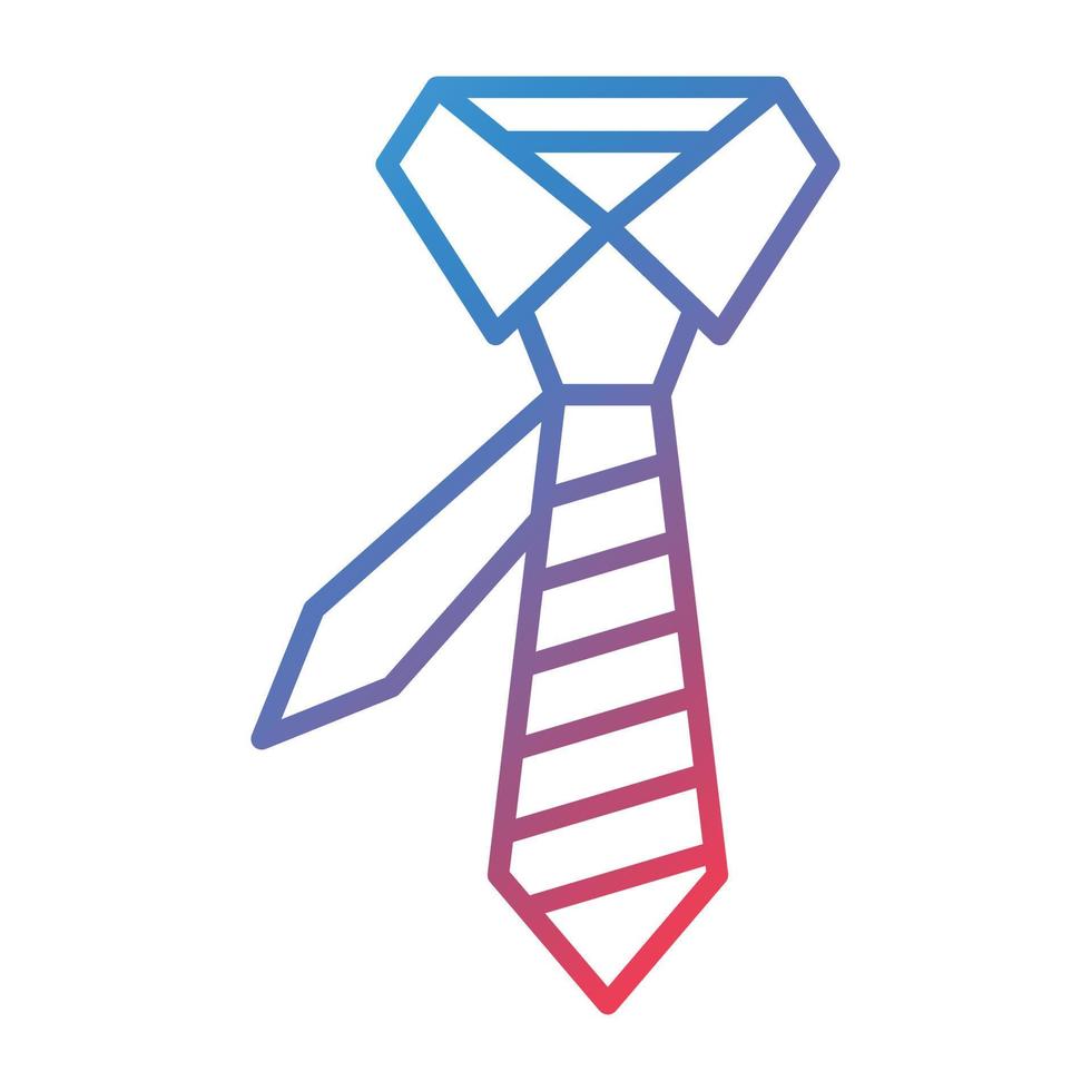 ícone de gradiente de linha de gravata vetor