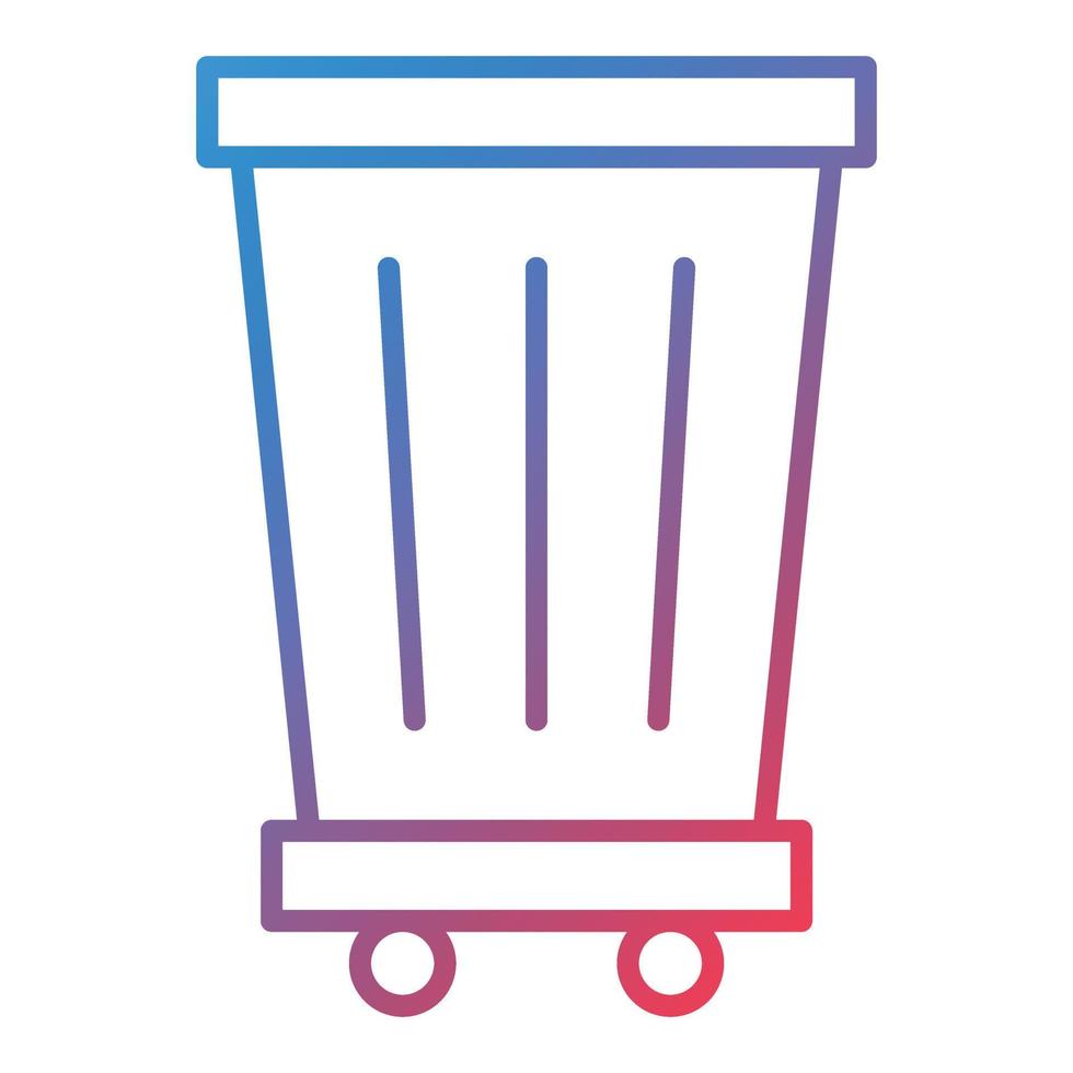ícone de gradiente de linha de lata de lixo vetor