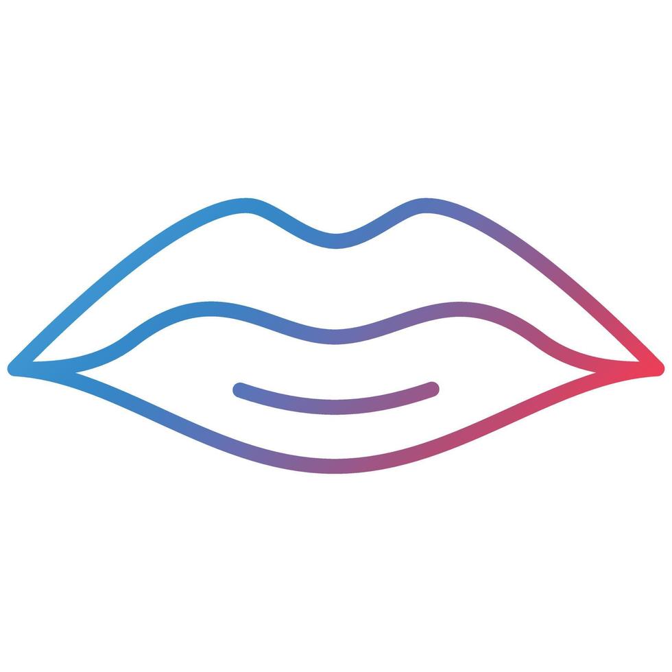 ícone de gradiente de linha de lábios vetor