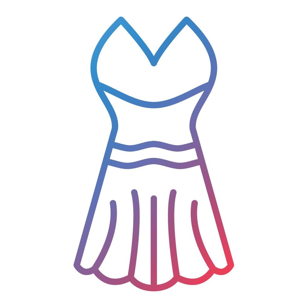 ícone de gradiente de linha de vestido de coquetel vetor