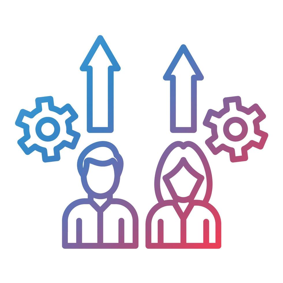 ícone de gradiente de linha de trabalhador competitivo vetor