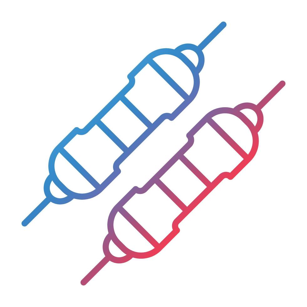 ícone de gradiente de linha do resistor vetor