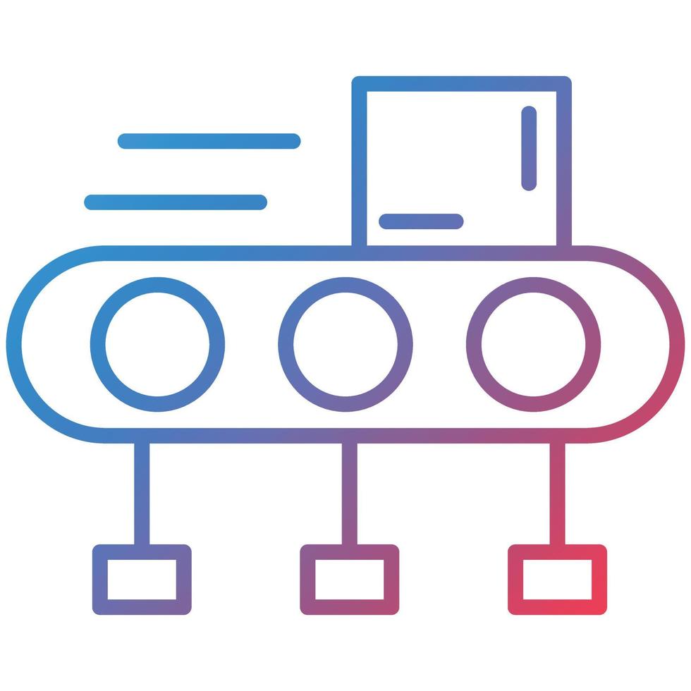 ícone de gradiente de linha transportadora de bagagem vetor