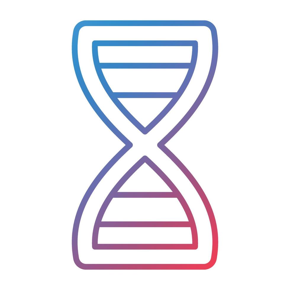 ícone de gradiente de linha de dna vetor