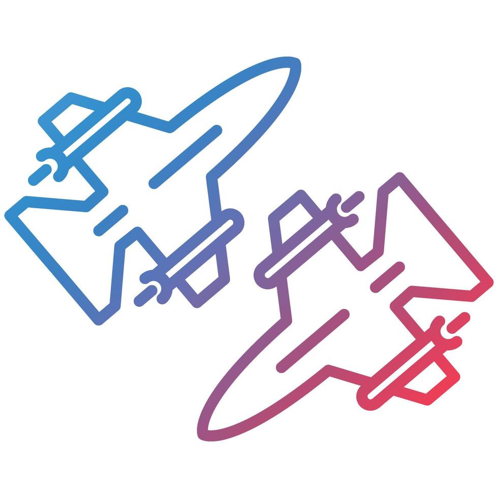 ícone de gradiente de linha de direções de voo vetor