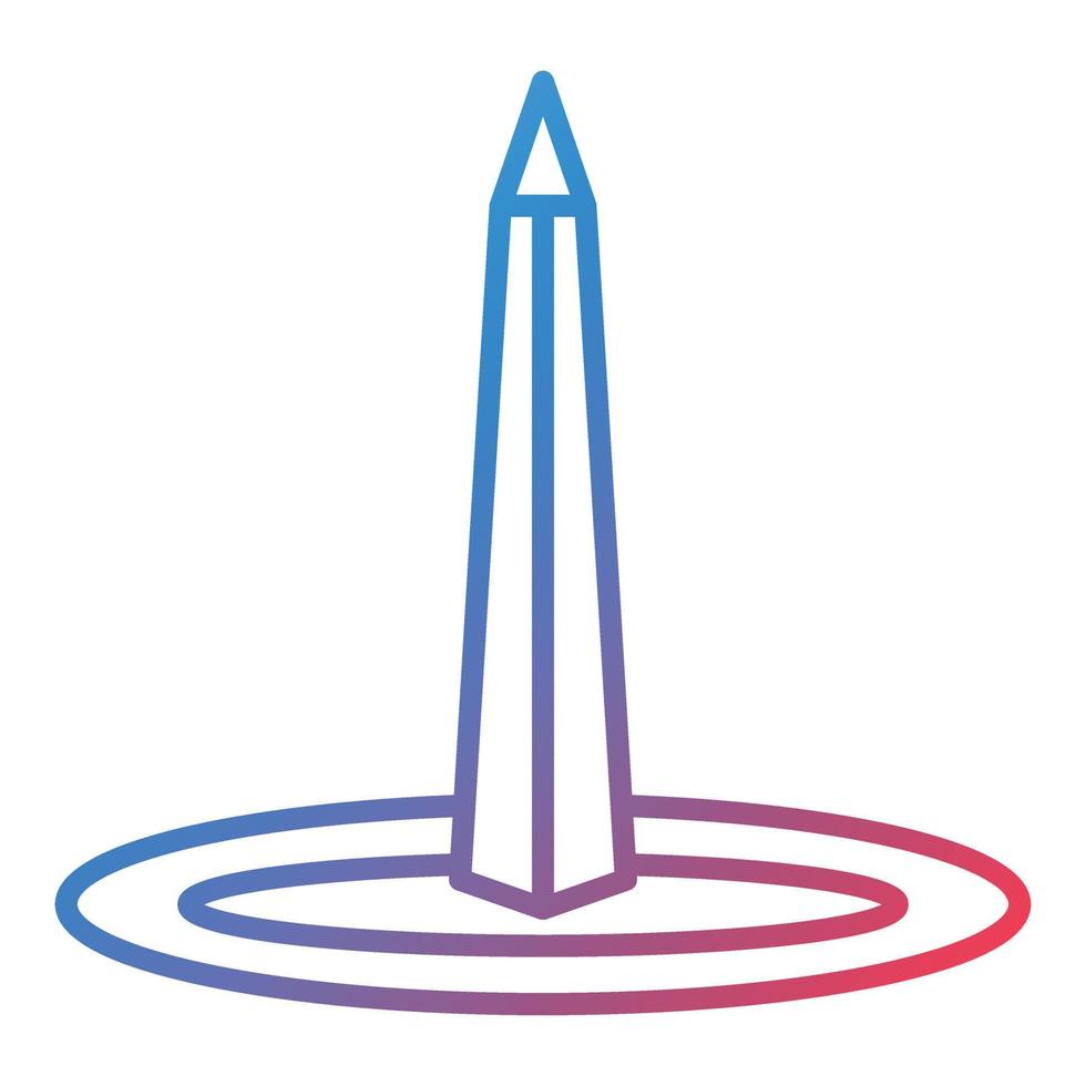 ícone de gradiente de linha do obelisco de buenos aires vetor