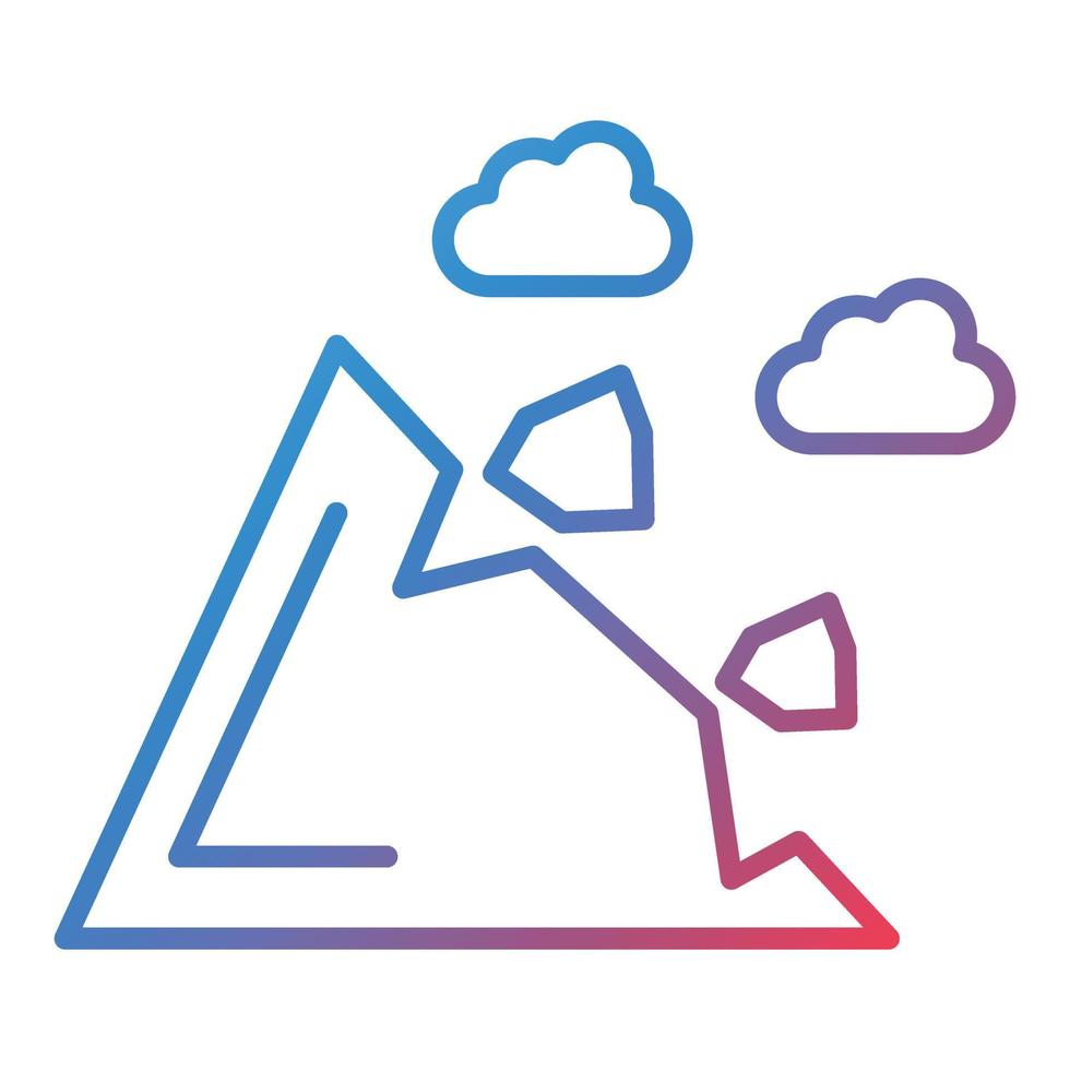 ícone de gradiente de linha de deslizamento de terra vetor