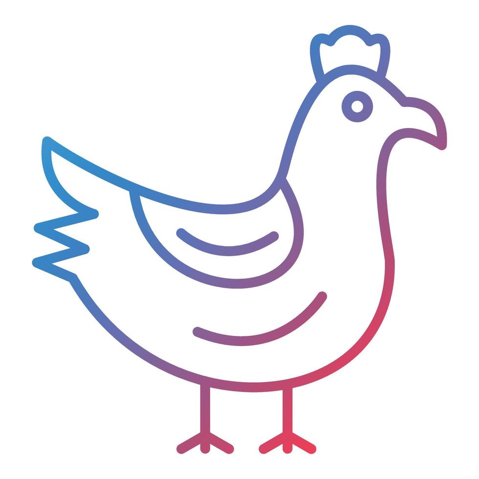 ícone de gradiente de linha de frango vetor