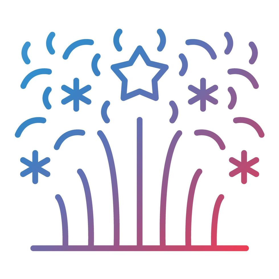ícone de gradiente de linha de fogos de artifício vetor