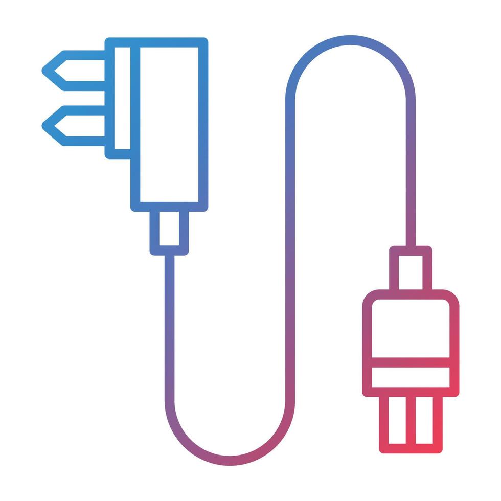 ícone de gradiente de linha de plugue de energia vetor