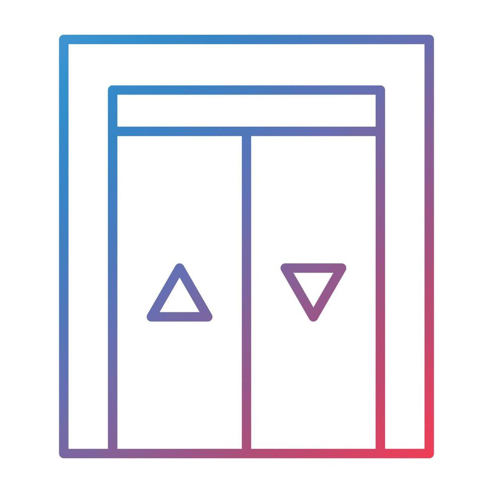 ícone de gradiente de linha de elevador vetor