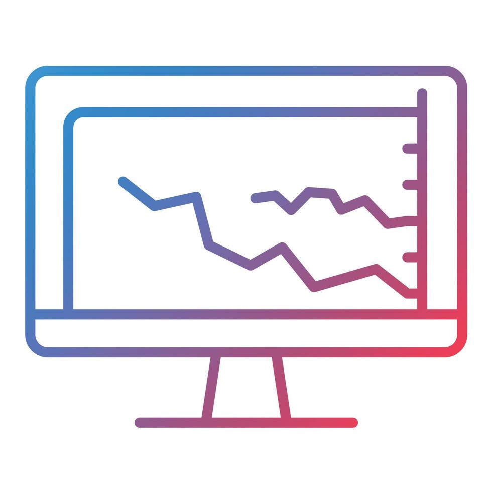 gráfico de linha ascendente ícone de gradiente de linha vetor