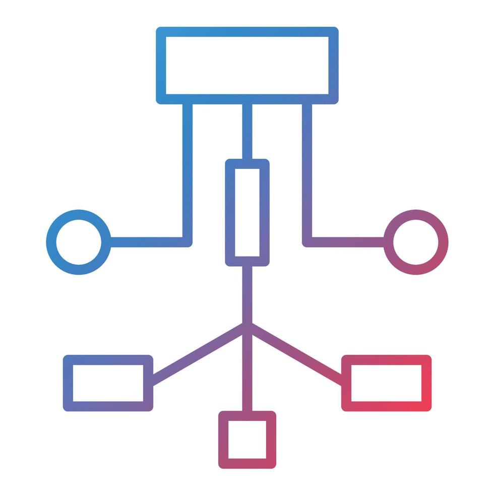 ícone de gradiente de linha de fluxo de trabalho vetor