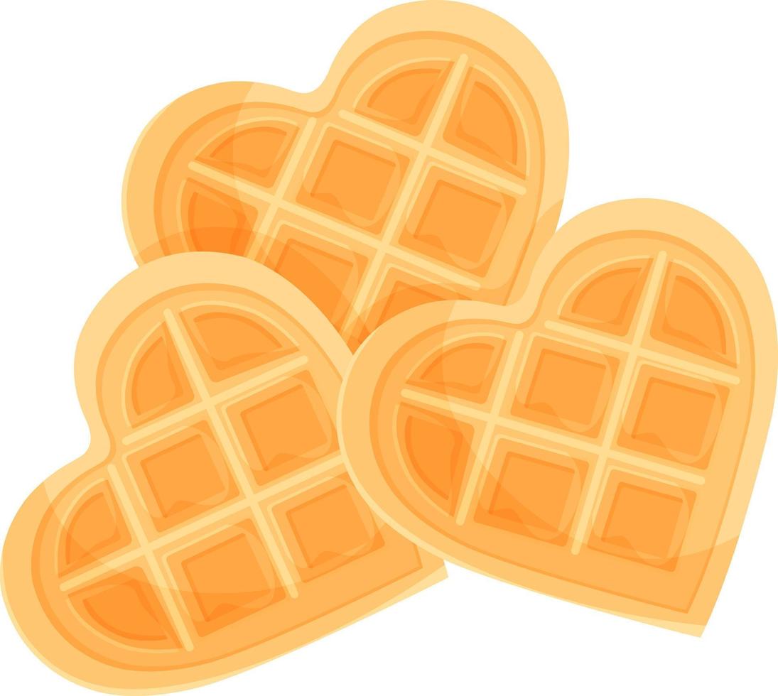 ilustração vetorial simples de três waffles belgas, deliciosa sobremesa, ilustração de comida vetor