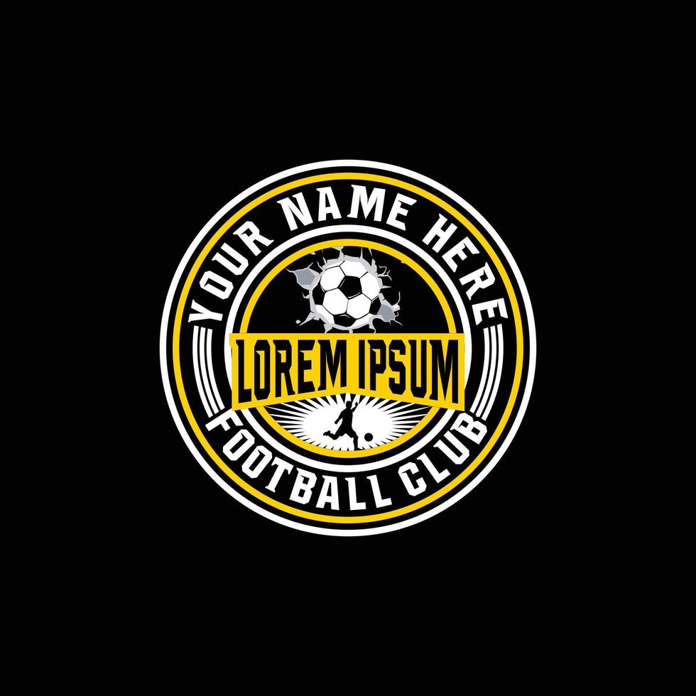 logotipo de futebol em estilo plano bola de futebol jogos esportivos emblema distintivo ilustração vetorial vetor