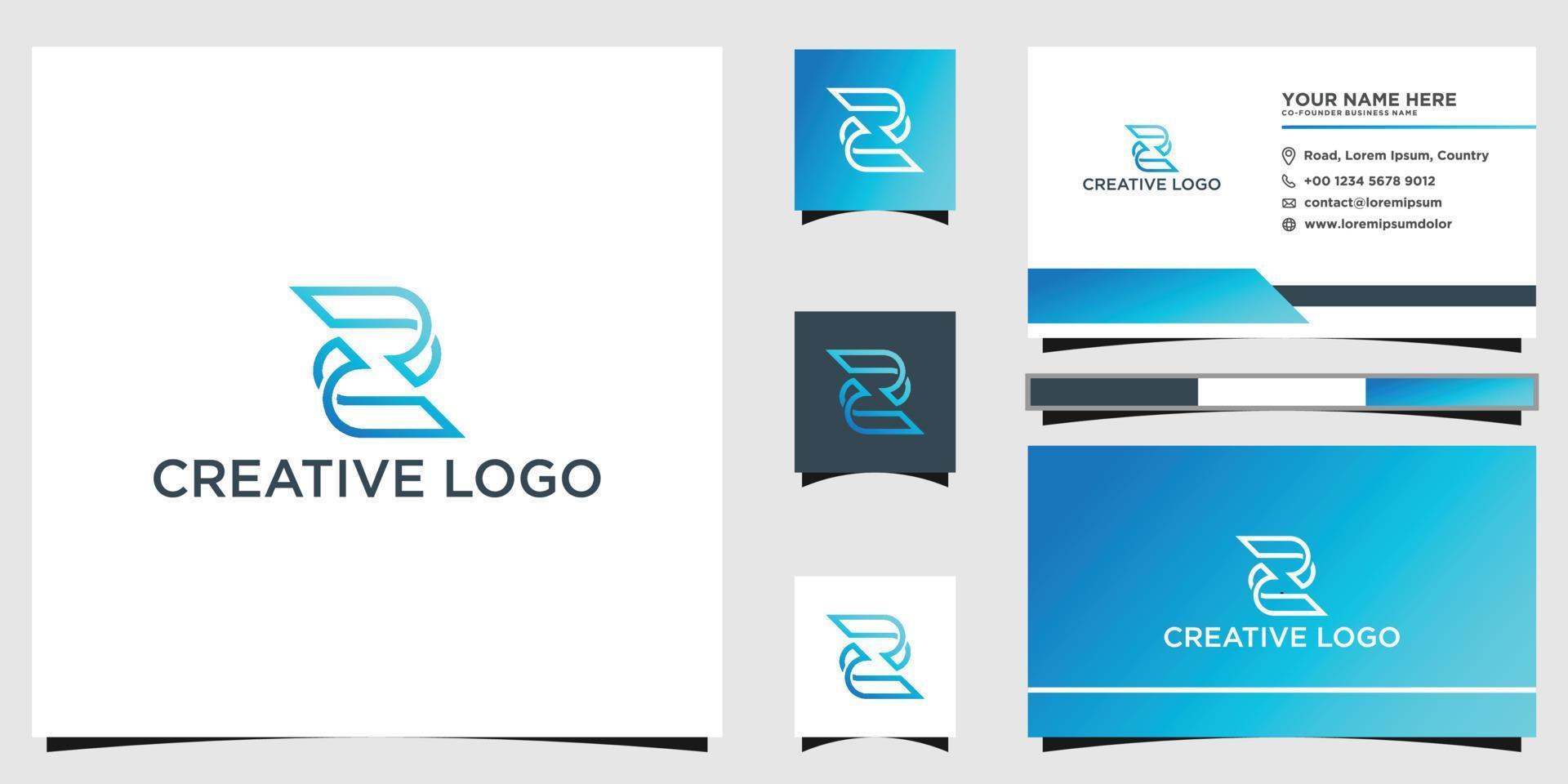 modelo de design de logotipo letra z, resumo de tecnologia com cartão de visita vetor