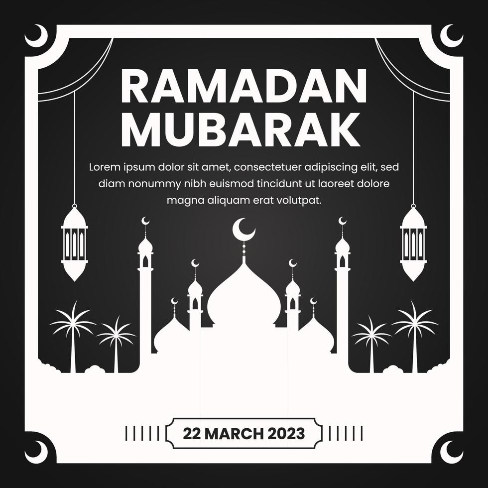 ilustração de banner do ramadã em design plano vetor