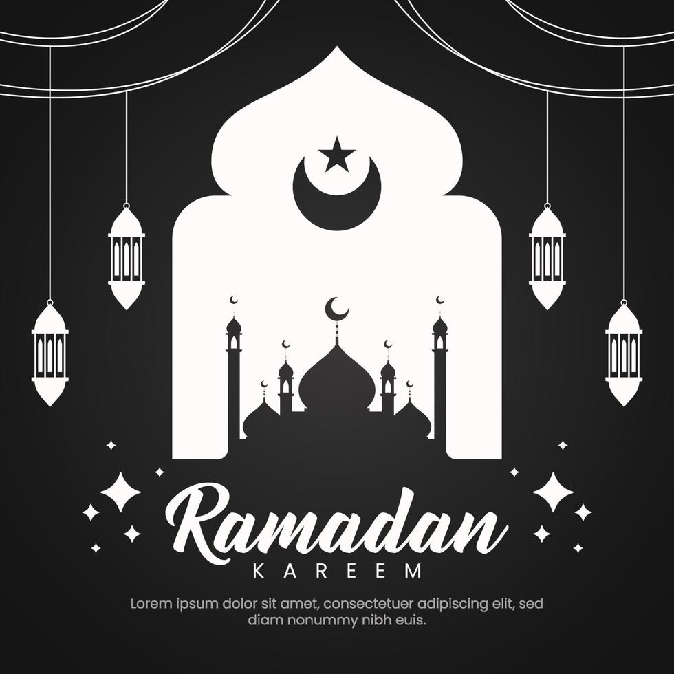 ilustração de banner do ramadã em design plano vetor