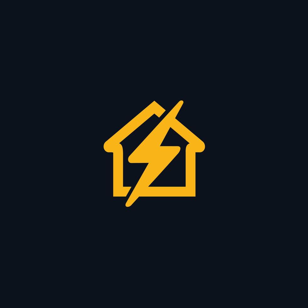 ícone do vetor do logotipo da casa do parafuso de trovão de iluminação