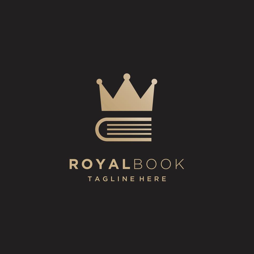 livro rei rainha coroa real ouro logotipo design gráfico vetor