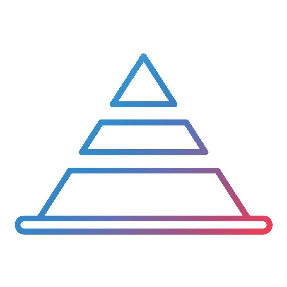 ícone de gradiente de linha de pirâmide vetor