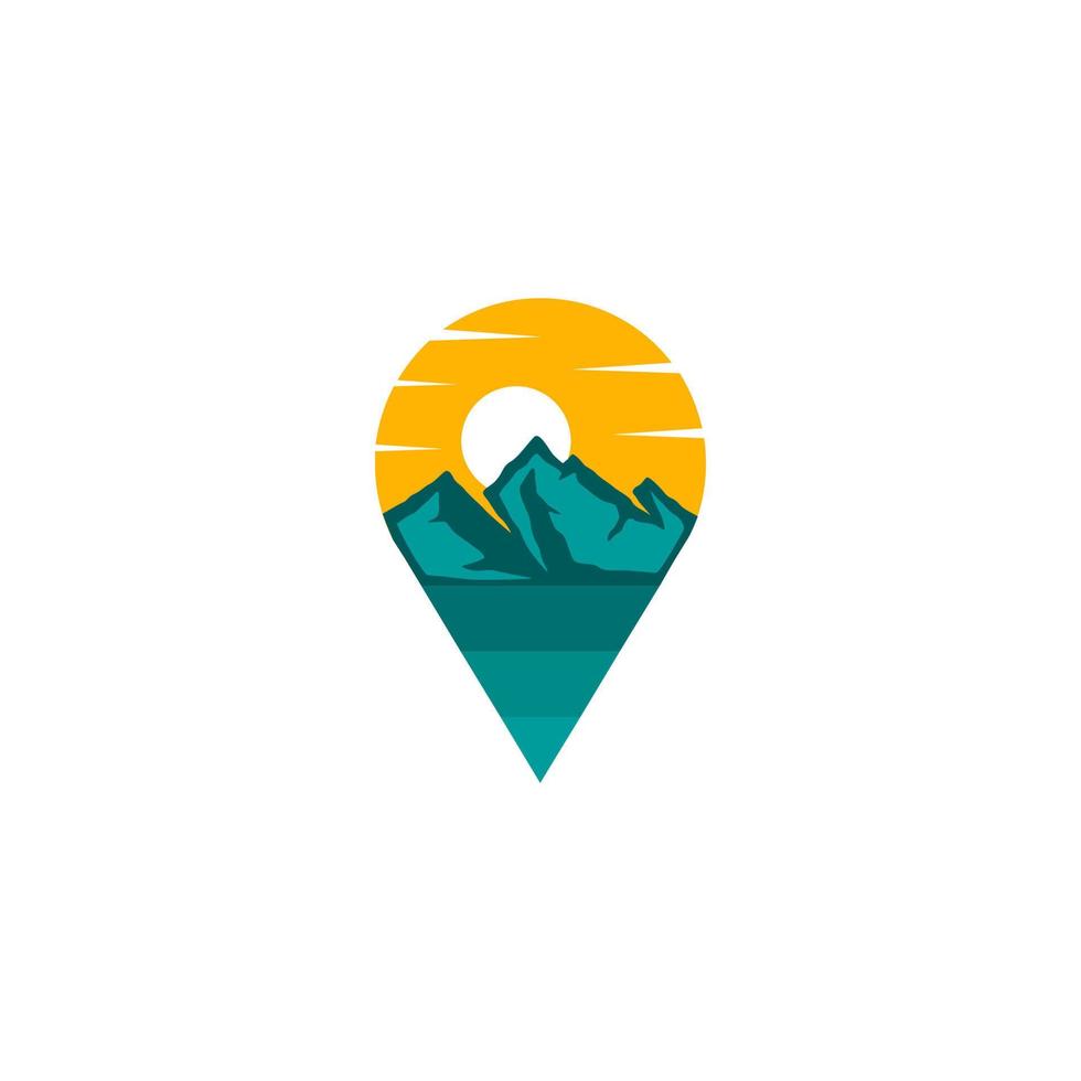 design de logotipo de vetor de montanha. alpinista.