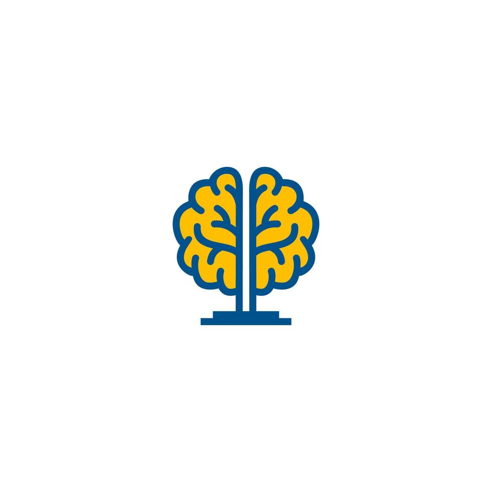 design de logotipo de vetor de lâmpada cerebral. logotipo da árvore do cérebro.