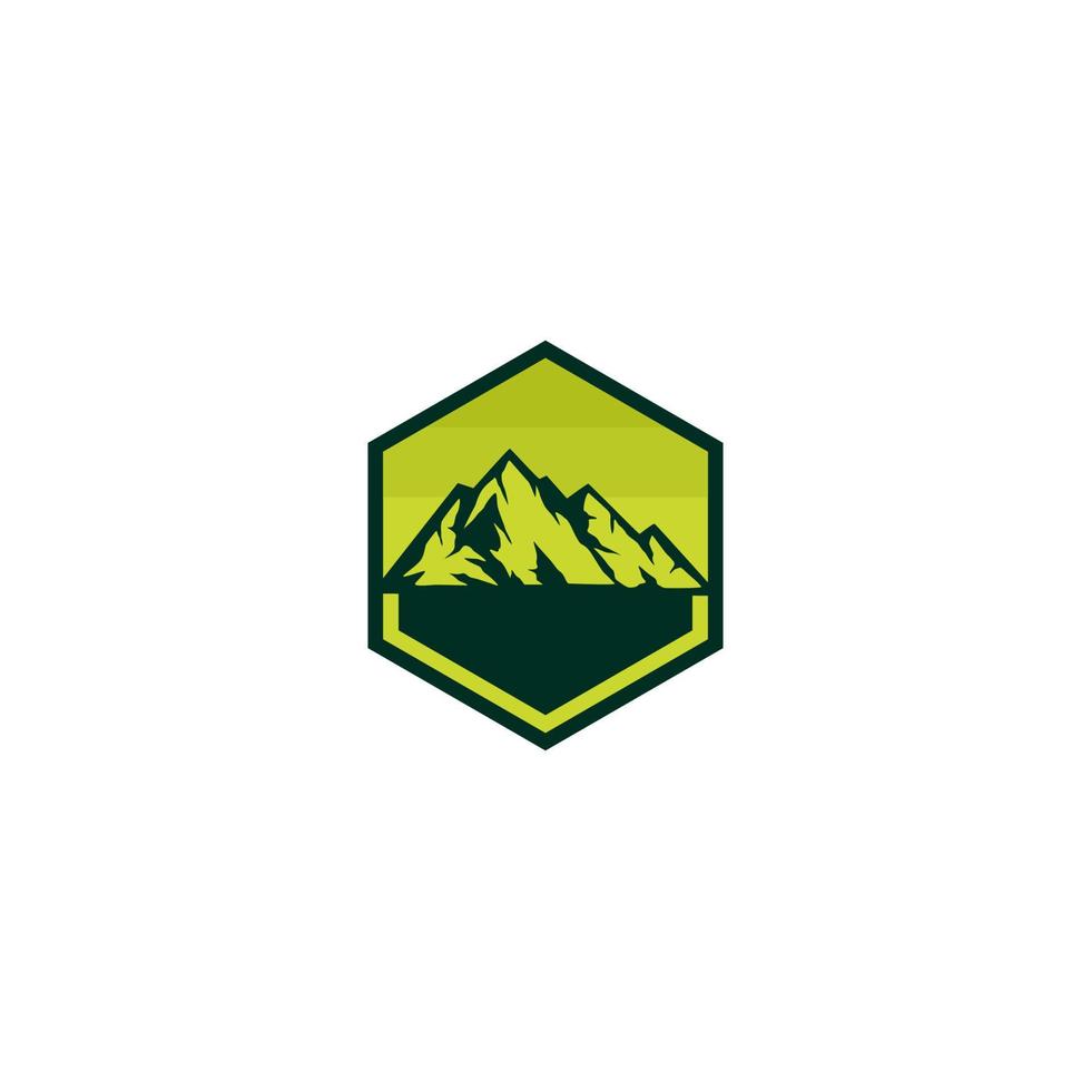 design de logotipo de vetor de montanha. vista da montanha.