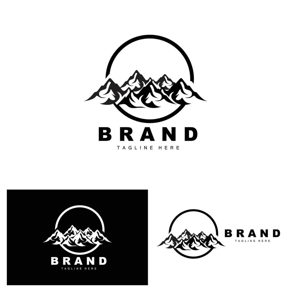 logotipo da montanha, alpinismo vetorial, aventura, design para escalada, equipamento de escalada e marca com logotipo da montanha vetor