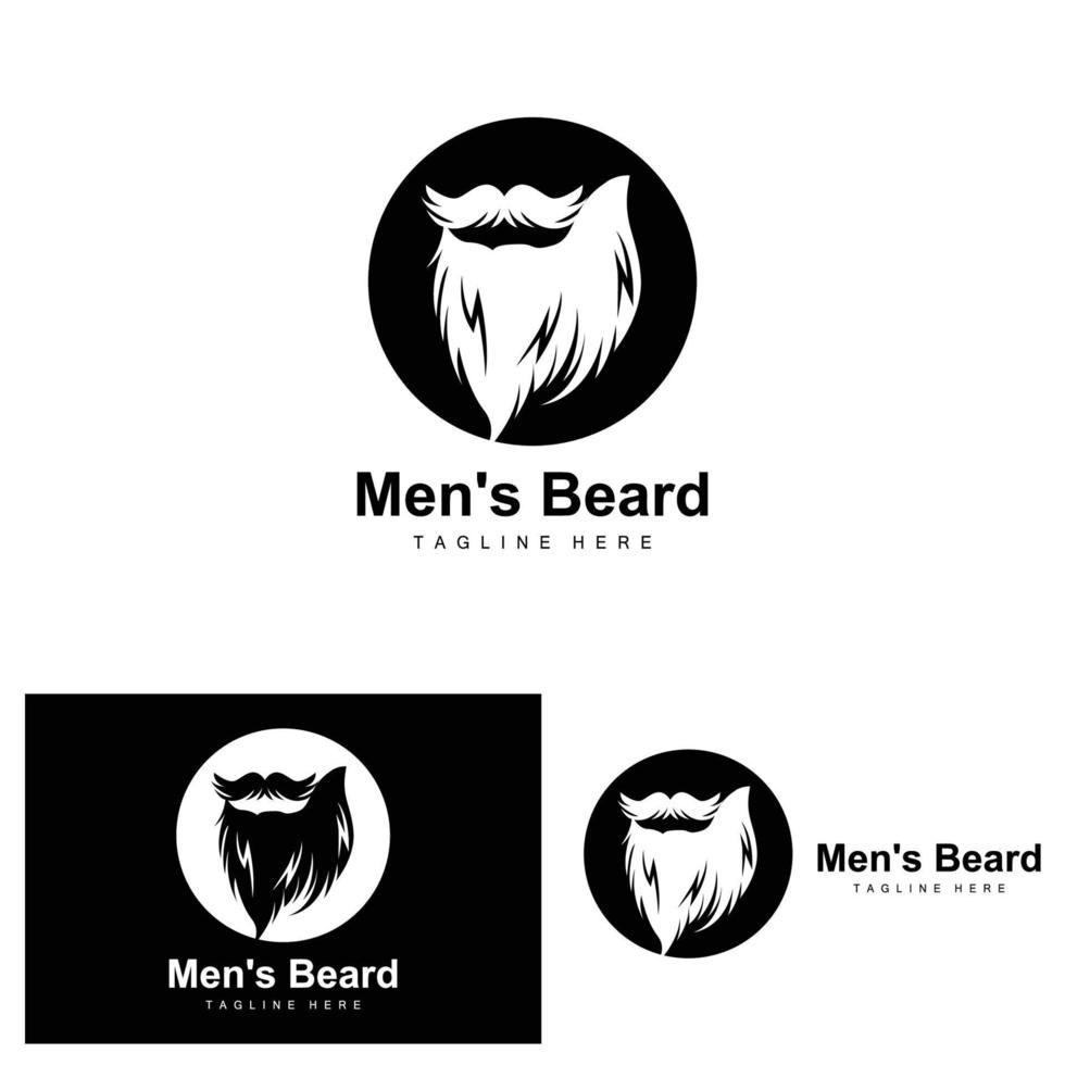 logotipo da barba, barbearia vetorial, design para aparência masculina, barbeiro, cabelo, moda vetor