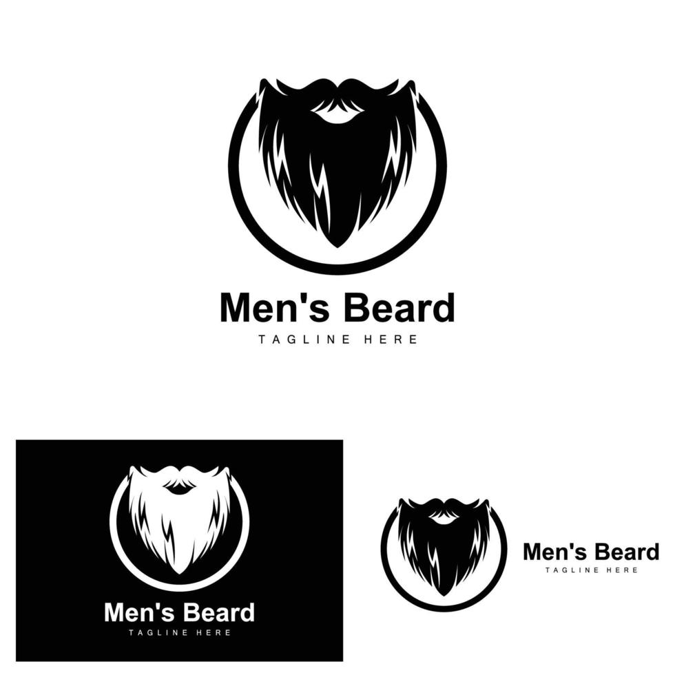 logotipo da barba, barbearia vetorial, design para aparência masculina, barbeiro, cabelo, moda vetor