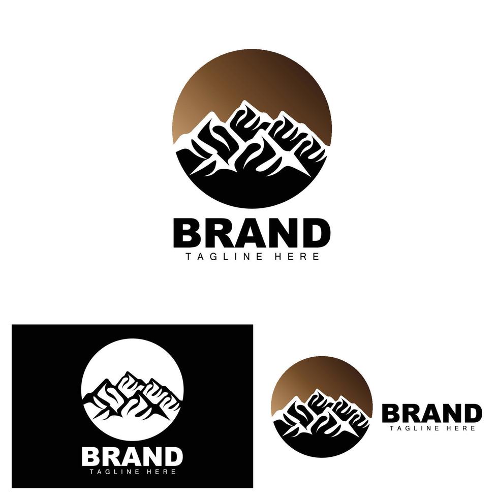 logotipo da montanha, alpinismo vetorial, aventura, design para escalada, equipamento de escalada e marca com logotipo da montanha vetor