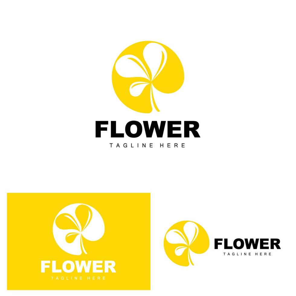 logotipo da flor, design de jardim de flores com marca de produto vetorial de estilo simples, cuidados de beleza, natural vetor