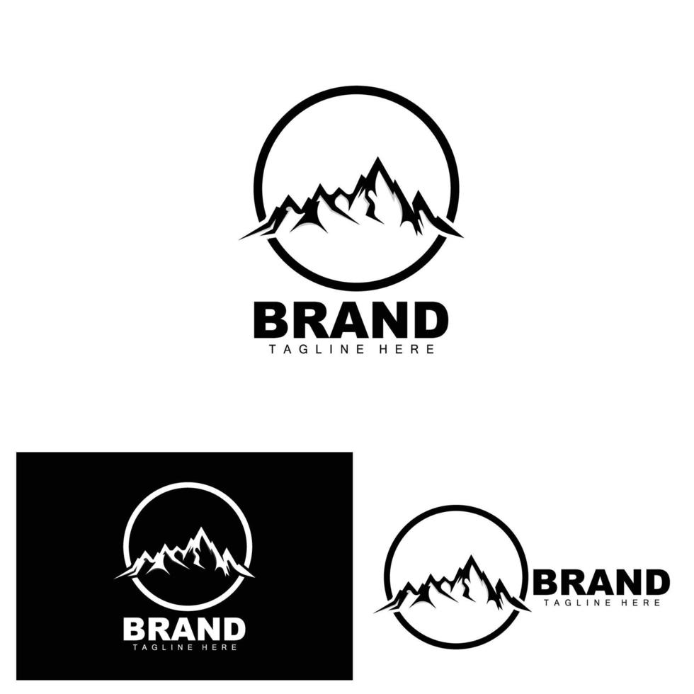 logotipo da montanha, alpinismo vetorial, aventura, design para escalada, equipamento de escalada e marca com logotipo da montanha vetor