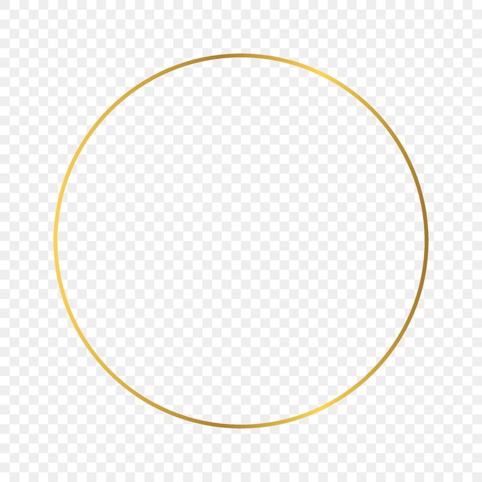 moldura de círculo brilhante de ouro isolada. moldura brilhante com efeitos brilhantes. ilustração vetorial. vetor